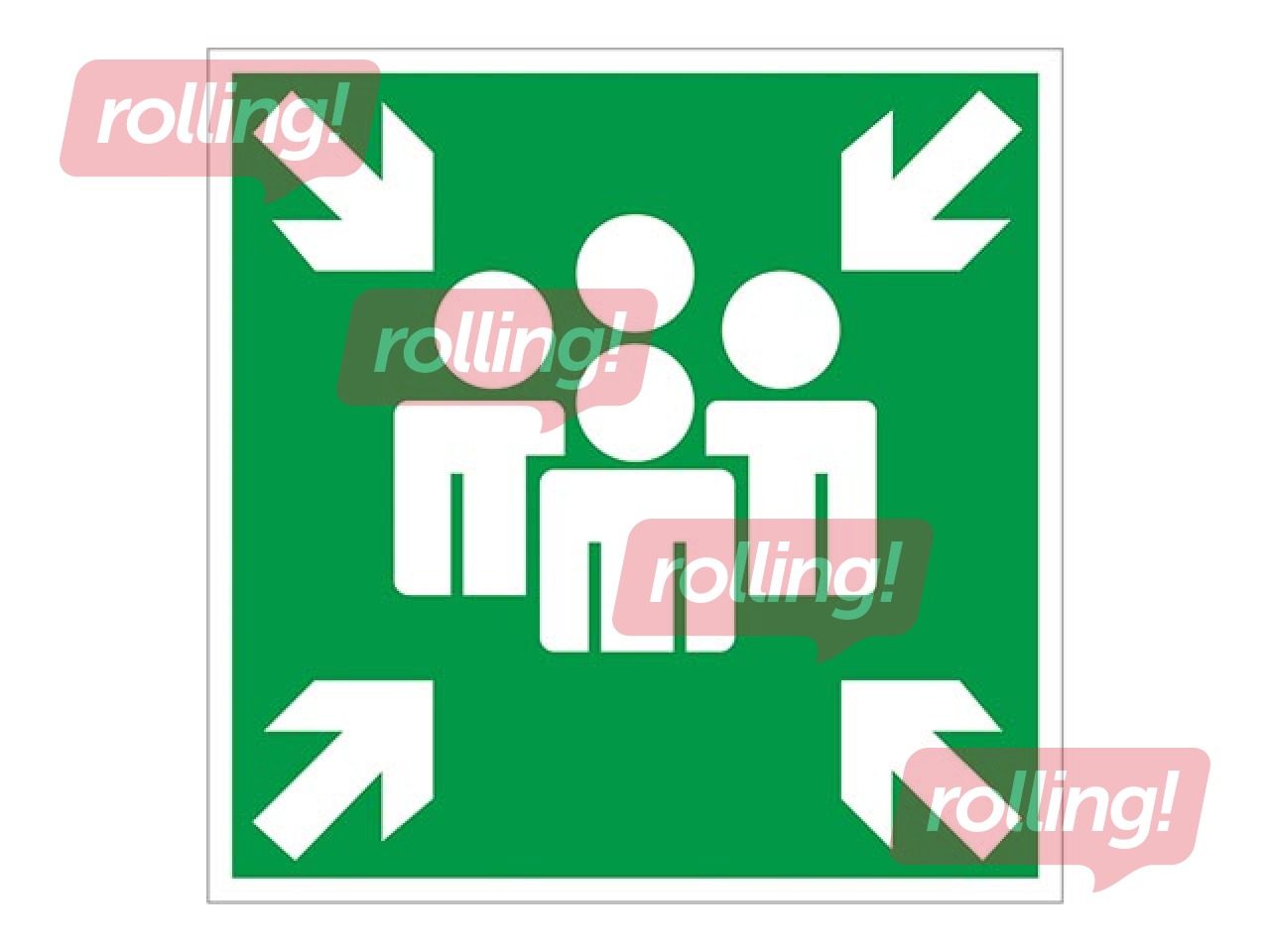 Norādes zīme, Droša pulcēšanās vieta, 300x300 mm, plastikāta