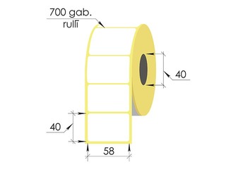 Thermal stickers in a roll, 58x40 mm, TermoEko, 700 pcs