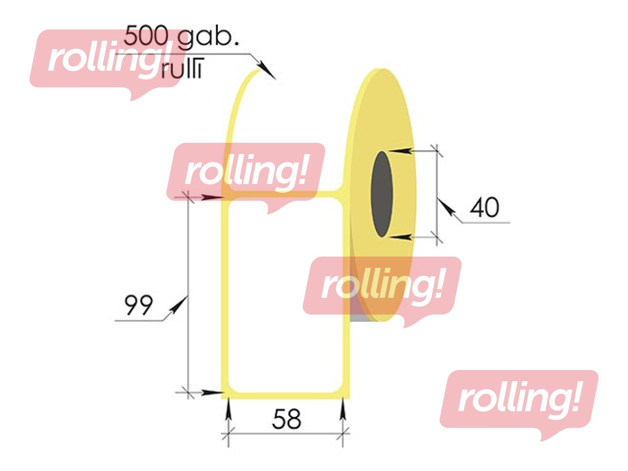 Termokleebised rullis, 58 x 99 mm, TermoEko, 500 tk