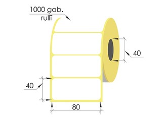 Thermal stickers in a roll, 80x40 mm, TermoEko, 1000 pcs