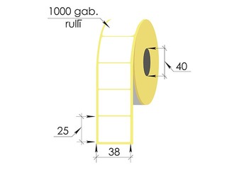 Термонаклейки в рулоне, 38x25 мм, Top, 1000 шт