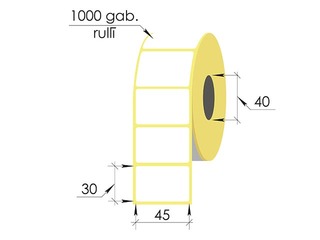 Thermal labels roll, 45x30 mm, Top, 1000 pcs