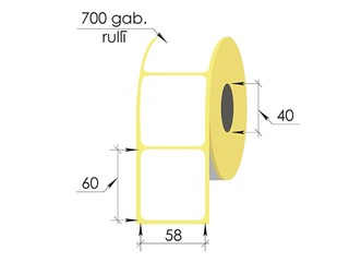 Термонаклейки в рулоне, 58x60 mm, Top, 700 шт