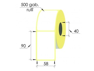Thermal labels roll, 58x90 mm, Top, 500 pcs