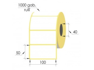 Thermal stickers in a roll, 100x50 mm, TermoEko, 1000 pcs
