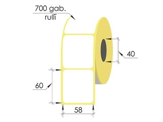 Термонаклейки в рулоне, 58x60 мм, ТермоEko, 700 шт