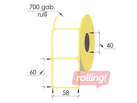Termouzlīmes rullī, 58x60 mm, TermoEko, 700 gab