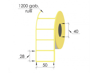 Termokleebised rullis, 50x28mm, TermoEko, 1200 tk