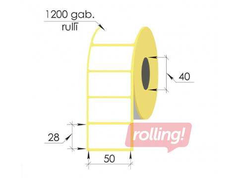 Termouzlīmes rullī, 50x28mm, TermoEko, 1200 gab