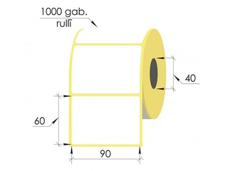 Termokleebised rullis, 90x60 mm, TermoTop, 1000 tk