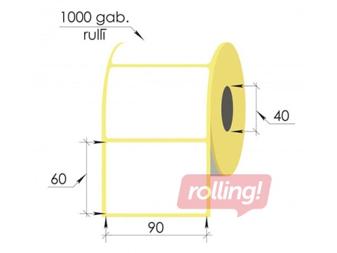 Termouzlīmes rullī, 90x60 mm, TermoTop, 1000 gab