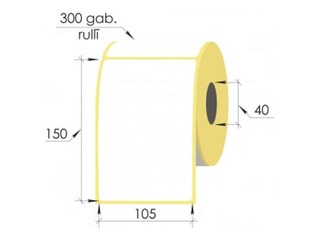 Thermal labels roll, 105x150 mm, TermoEko 300 pcs