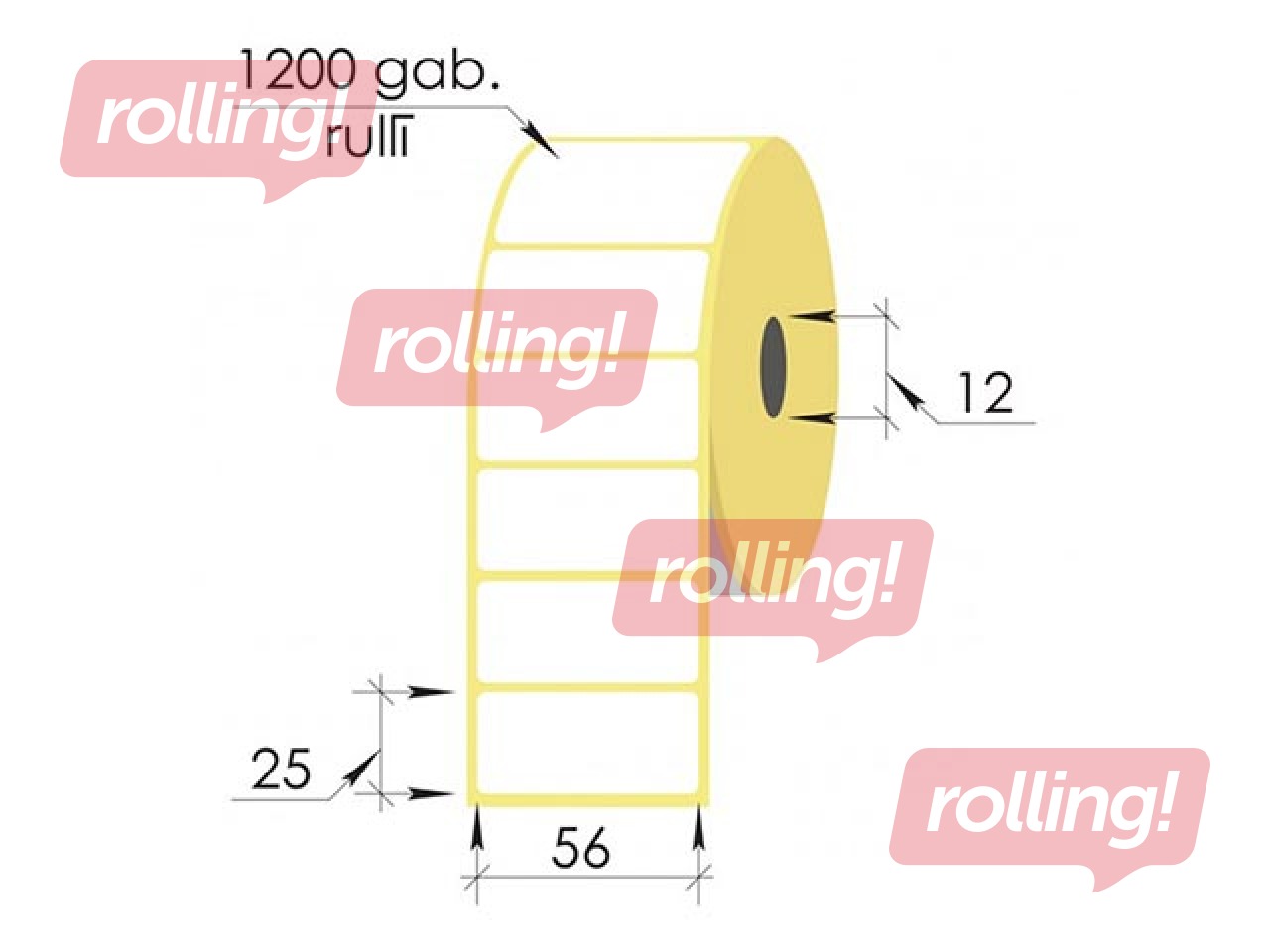 Termouzlīmes rullī, 56x25 mm, TermoEko, 1200 gab