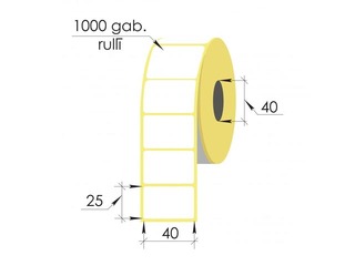 Uzlīmes rullī Vellum, 40x25mm, 1000 gab.