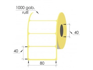 Этикетки в рулоне Vellum, 80x40мм, 1000 шт.