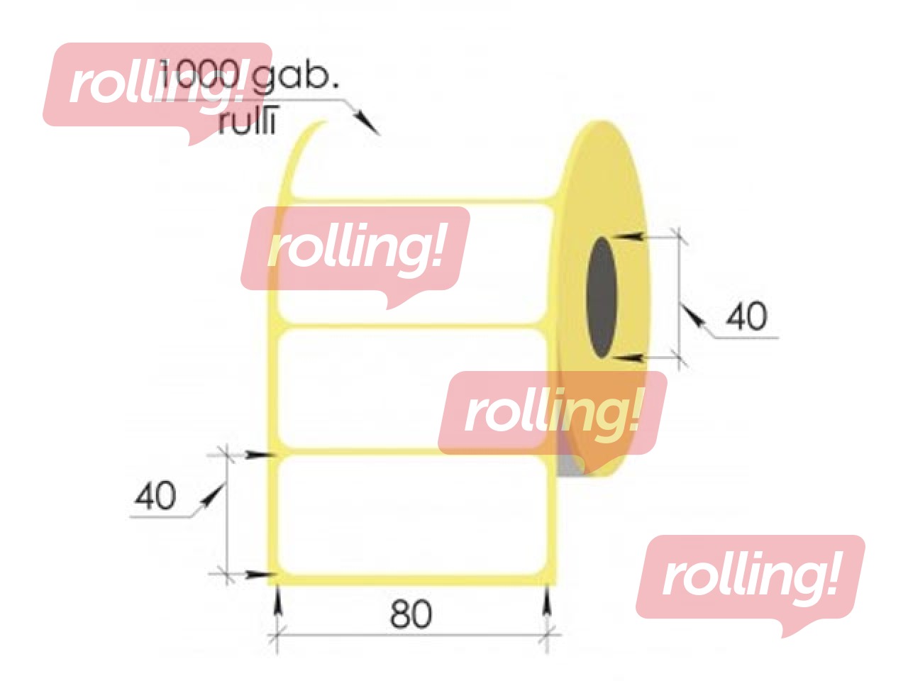 Этикетки в рулоне Vellum, 80x40мм, 1000 шт.