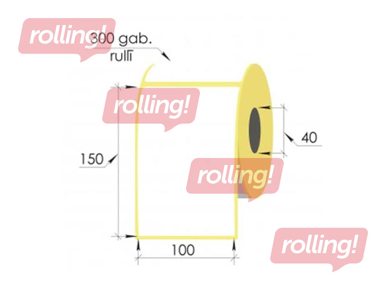 Uzlīmes rullī Vellum, 100x150mm, 300 gab.