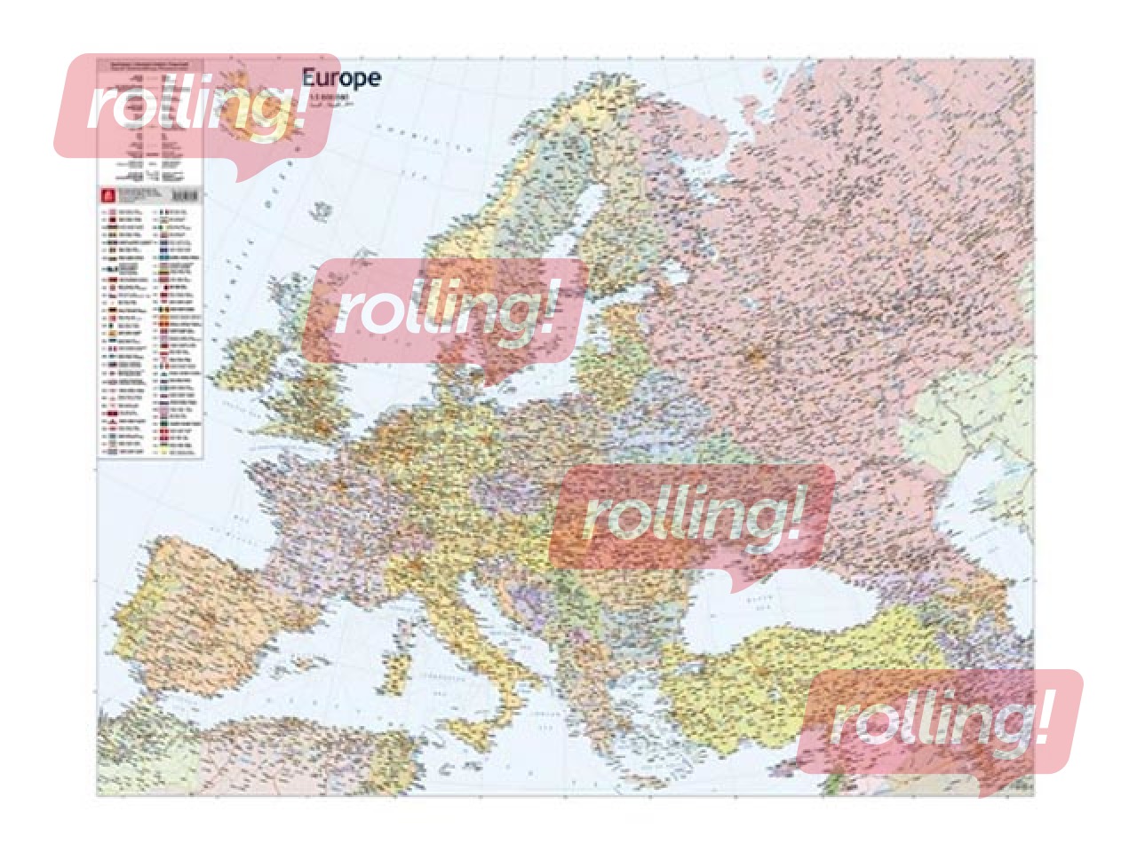 Eiropas politiskā sienas karte, 109x89cm