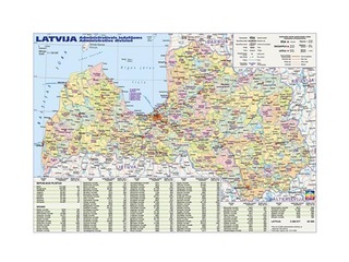 Administrative and physiographic map of Latvia A3 format