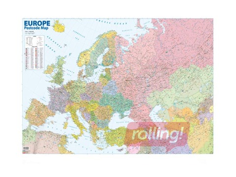 Postal code wall map of Europe, 122x78.5cm