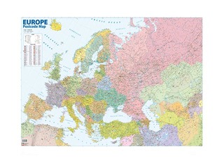 Postal code wall map of Europe, 122x78.5cm
