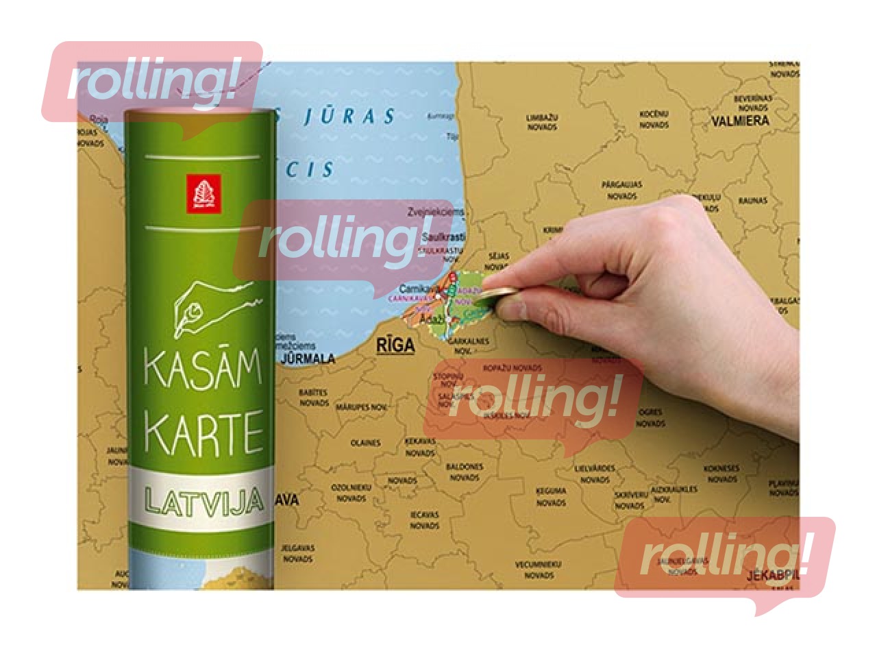 Scratch-off map, Latvia