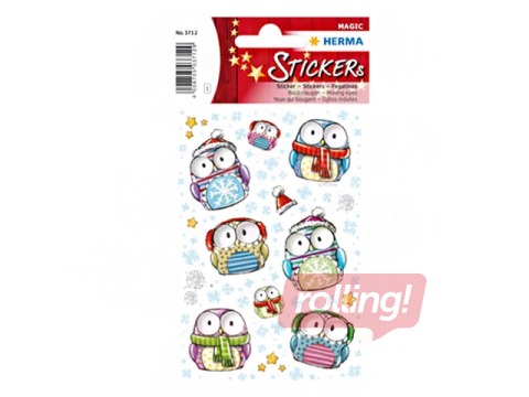 Stickers Herma Magic, Winter owls, with moving eyes, 1 sheet