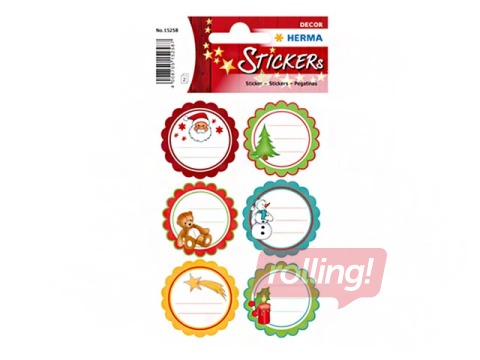 Gift stickers Herma Decor, Christmas greetings, glittery, 2 sheets