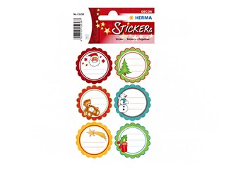 Gift stickers Herma Decor, Christmas greetings, glittery, 2 sheets