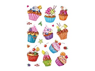 Stickers Herma Decor, CUPCAKES, GLITTERY, 2 sheets
