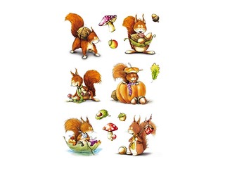 Stickers Herma Decor, BROWN SQUIRREL, 3 sheets