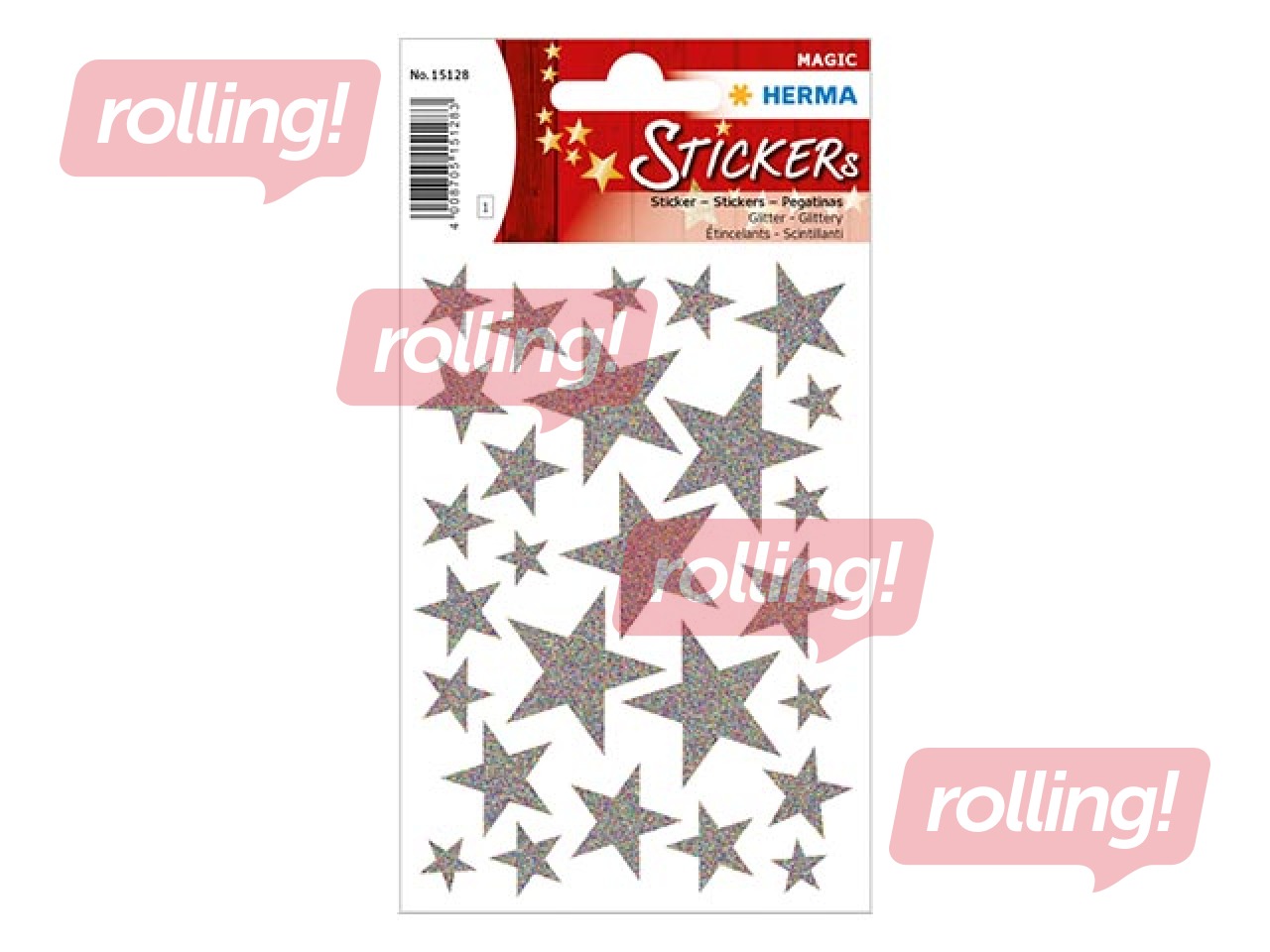 Stickers Herma Magic stars silver, glittery, 1 sheet