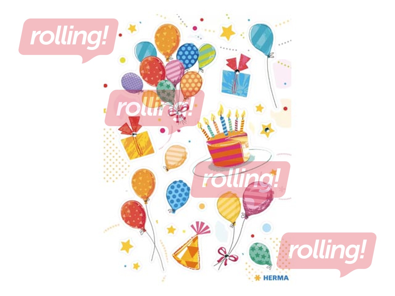 Stickers - Birthday Party with glittering rhinestones