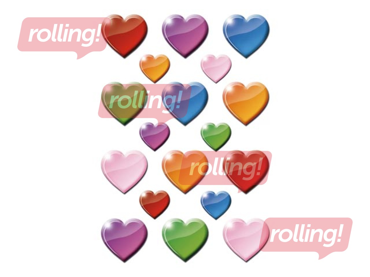 Stickers Herma Decor Colourful hearts, 3 sheets