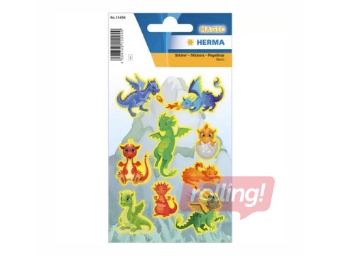 Наклейки Herma Dragon, неоновый эффект,1 лист