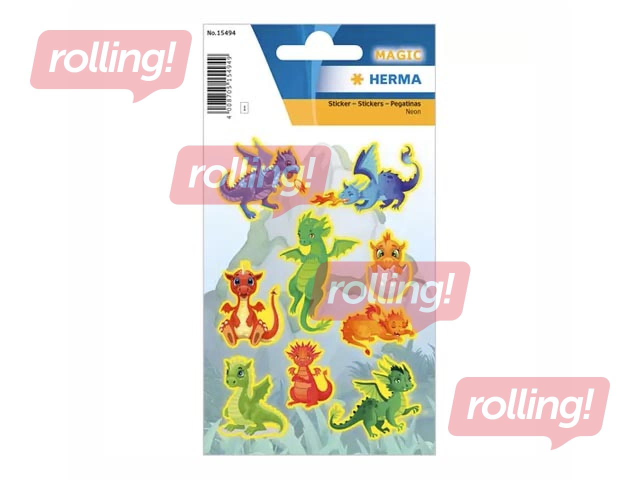 Наклейки Herma Dragon, неоновый эффект,1 лист