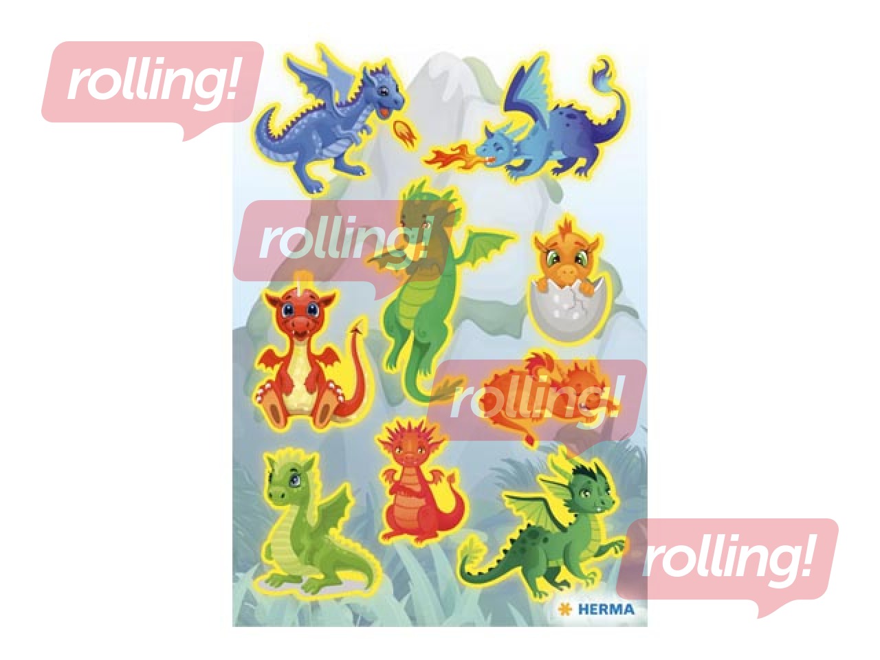 Наклейки Herma Dragon, неоновый эффект,1 лист