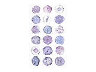 Наклейка с оттиском печати, светло-фиолетового цвета, 18 шт.
