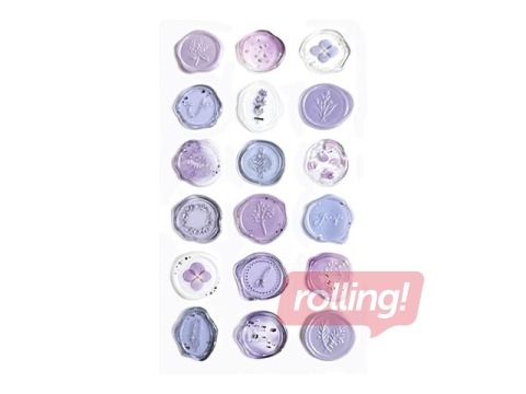 Stickers - stamps, light violet, 18 pcs.