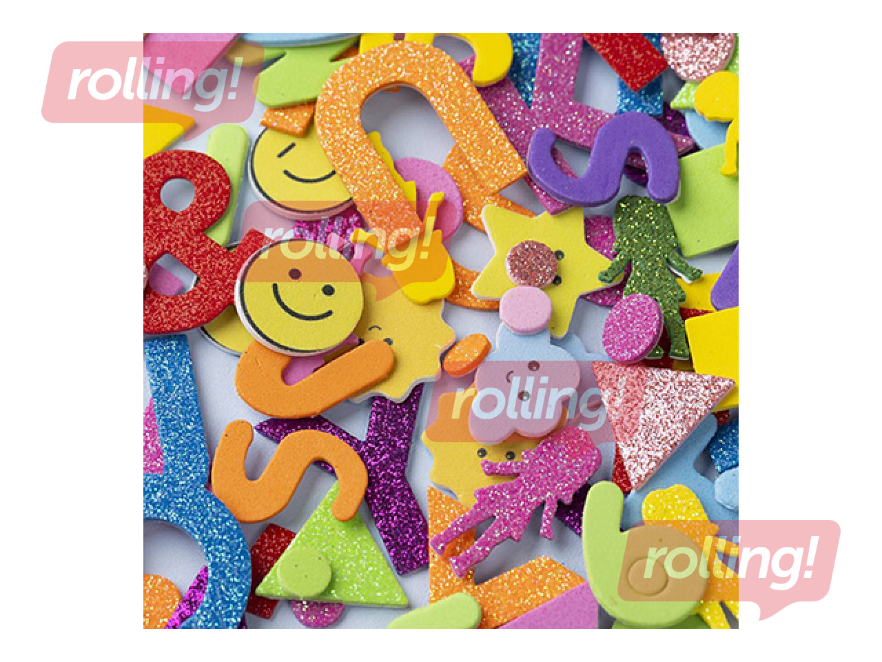 Vahtkummist kleebised Foam - Emojis, Geometric shapes, Letters and Numbers
