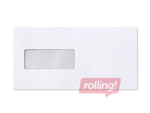 Конверты c лентой и с окном, DL, 1000 шт., белые