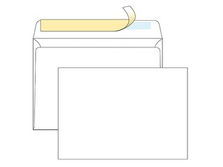 Envelopes with adhesive tape, C4, 500 pcs. White