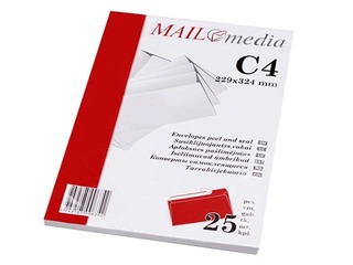 Самоклеящиеся конверты c лентой, C4, 25 шт., белые