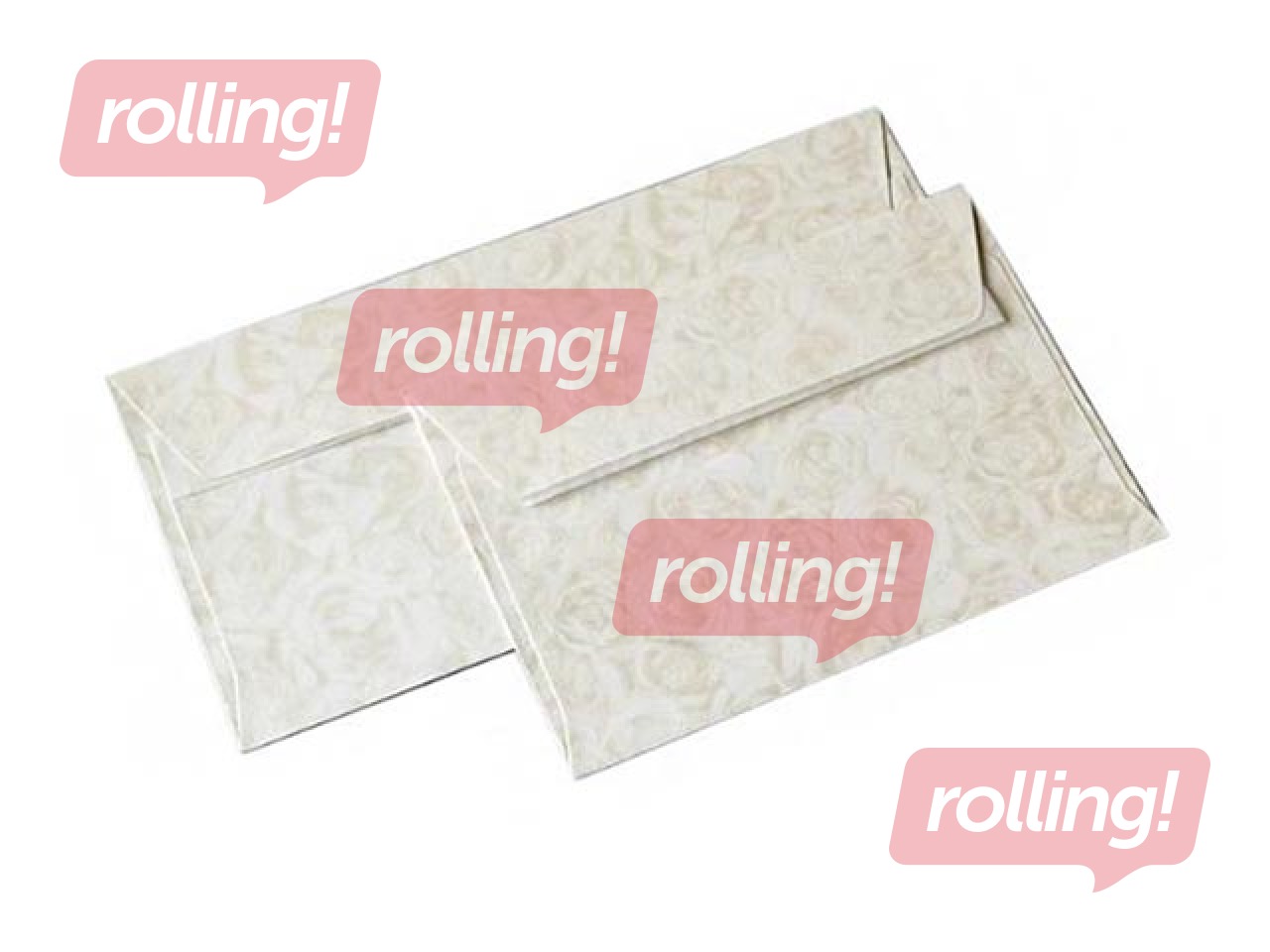 Aploksnes pašlīmējošas Roses cream DL, 10 gab., zeltainas ar ziedu rakstu