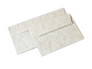 Envelopes Roses cream С6, 10 pcs., golden paper with flower pattern