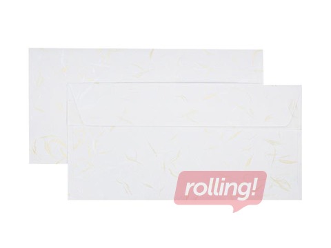 Aploksnes pašlīmējošas Wind white DL, 10 gab., baltas ar spīdīgu rakstu