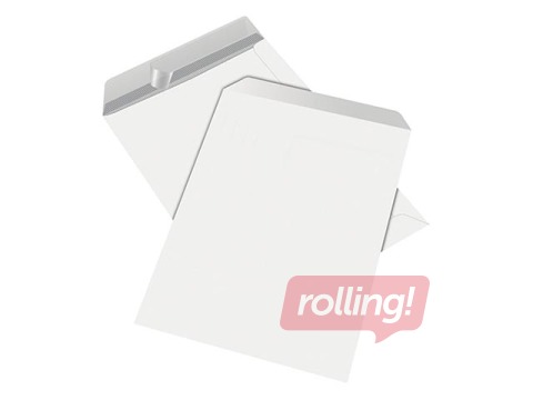 Envelopes with adhesive tape, C4,  white paper, 250 pcs.