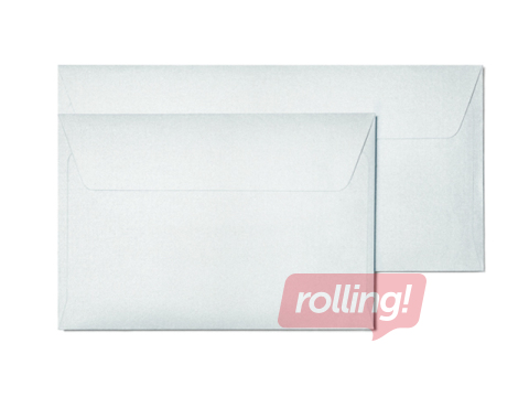 Envelope Millenium C6 with adhesive tape, 10 pcs, pearl silver
