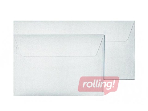 Envelopes with adhesive tape B7, 10 pcs, pearl silver