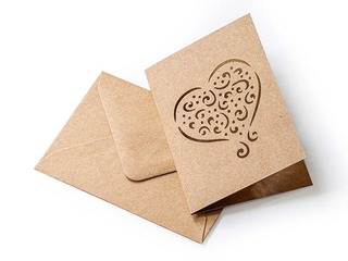 Set with heart Kraft dark beige, 70x100, 5pcs/pack